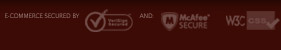 VeriSign Secured, McAfee Secure, W3C CSS compliant